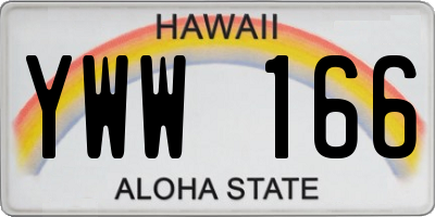 HI license plate YWW166