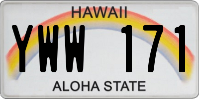 HI license plate YWW171