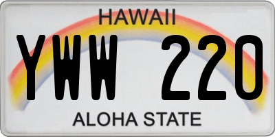 HI license plate YWW220
