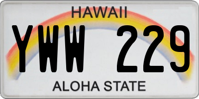 HI license plate YWW229
