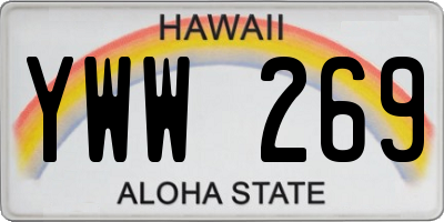 HI license plate YWW269
