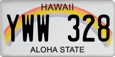 HI license plate YWW328