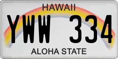 HI license plate YWW334