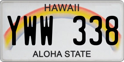 HI license plate YWW338