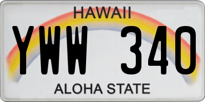 HI license plate YWW340