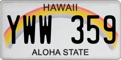 HI license plate YWW359