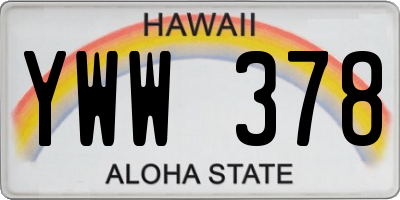 HI license plate YWW378