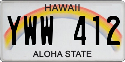 HI license plate YWW412