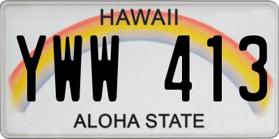 HI license plate YWW413