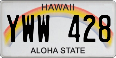 HI license plate YWW428