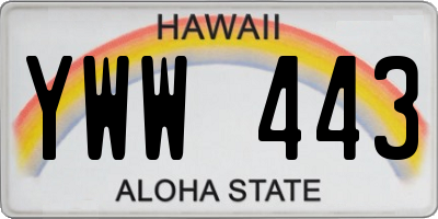 HI license plate YWW443