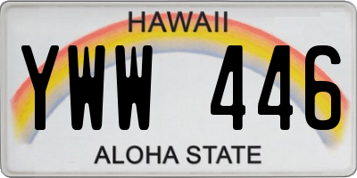 HI license plate YWW446