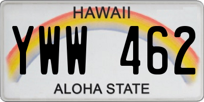 HI license plate YWW462
