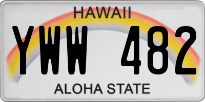 HI license plate YWW482