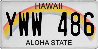 HI license plate YWW486