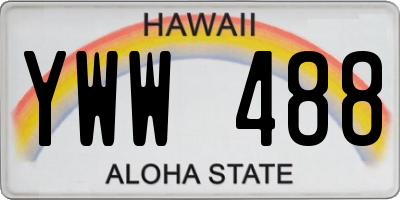 HI license plate YWW488