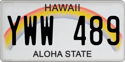HI license plate YWW489