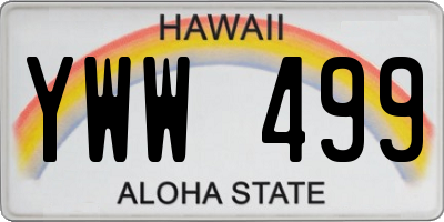 HI license plate YWW499