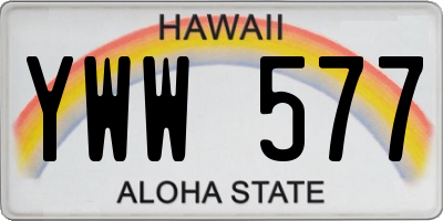 HI license plate YWW577