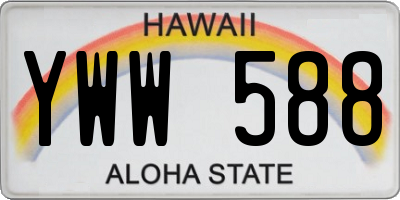HI license plate YWW588
