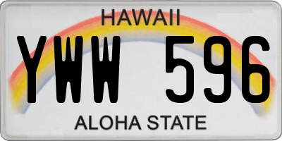 HI license plate YWW596