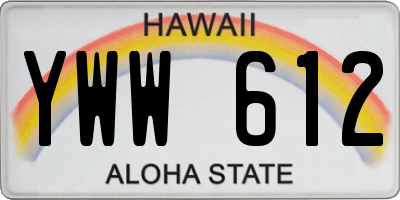 HI license plate YWW612