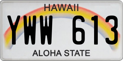 HI license plate YWW613