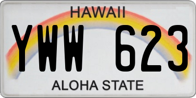 HI license plate YWW623