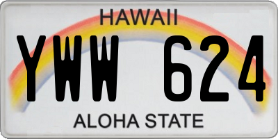 HI license plate YWW624