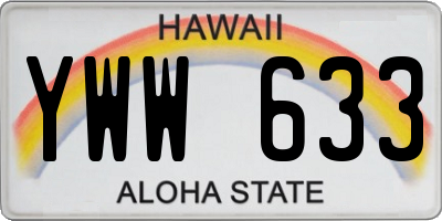 HI license plate YWW633