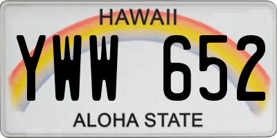 HI license plate YWW652
