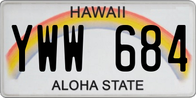 HI license plate YWW684