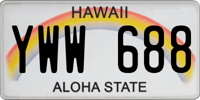 HI license plate YWW688