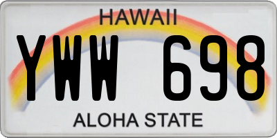 HI license plate YWW698