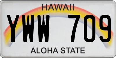 HI license plate YWW709