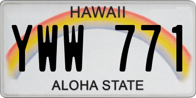 HI license plate YWW771