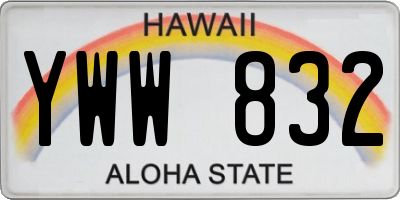 HI license plate YWW832