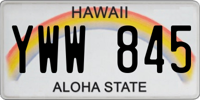 HI license plate YWW845