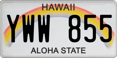 HI license plate YWW855
