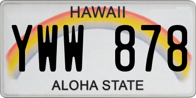 HI license plate YWW878