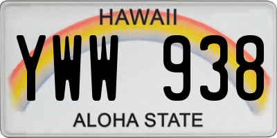 HI license plate YWW938