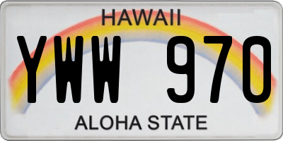 HI license plate YWW970