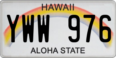 HI license plate YWW976