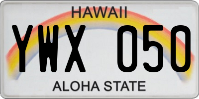 HI license plate YWX050