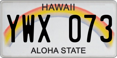 HI license plate YWX073