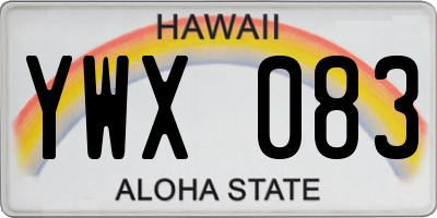 HI license plate YWX083