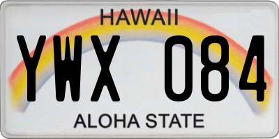HI license plate YWX084
