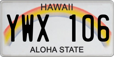 HI license plate YWX106