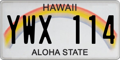HI license plate YWX114