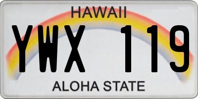 HI license plate YWX119